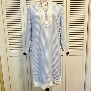 Crown & Ivy Blue and White Striped Tunic